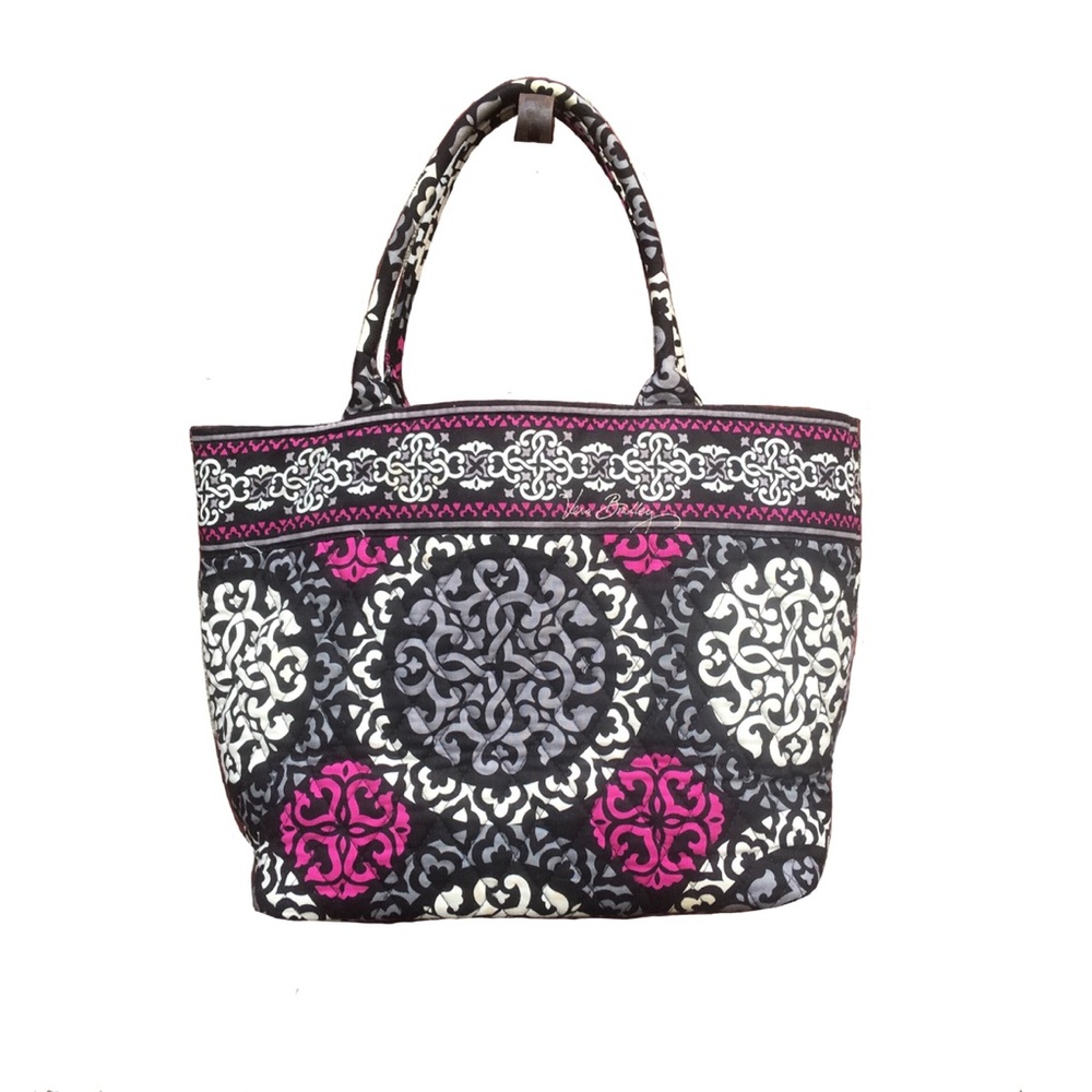 Vera Bradley Canterberry Magenta Two Handle Tote Pink Grey Black